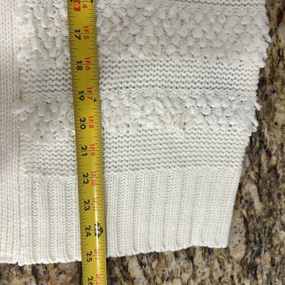 Coco Bleu Ivory Textured Open Front Oversized Cardigan Sweater Size M - Picture 5 of 10